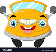 Yellow Funny Cartoon Car Vector Image On Vectorstock In 2020 Car Cartoon Car Vector Funny Cartoon
