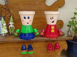 Bonsoir, pour proteger la laine de verre soufflee de mes spots encastres a led, je pensais mettre des pots de fleurs en terre cuite retournes. Personnages En Pots De Terre Tuto Le Blog Orange De Sylvie