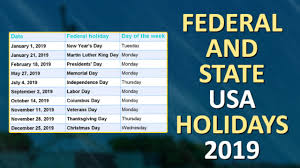 Nonetheless, many businesses are open as usual and many stores hold sales on washington's birthday. List Of Federal And State Usa Holidays 2019 The Live Mirror