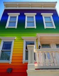 21 Awesome Ideas Adding Rainbow Colors To Your Home Decor Rainbow House House Colors Exterior House Colors