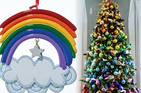 Deluxe bushy classic christmas tree xmas home decorations 4ft 5ft 6ft 7ft 8ft. Rainbow Christmas Ornaments And Gradient Trees Christmas Prep