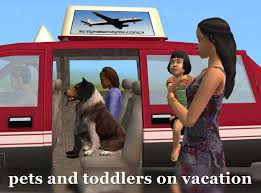 Mod That Allows To Take Toddlers Cats Dogs Kittens And Puppies To Vacation Destinations Sims Pets Sims 2 Pets Sims 2