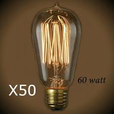 60 Watt Edison St18 Light Bulb Squirrel Cage Filament Pack Of 50 Nostalgicbulbs Com