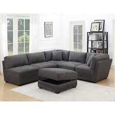 Ervin 6 Piece Fabric Modular Sectional 5 Star Reviews Saw In Store At Costco Dark Grey Well Made Modular Sectional Sectional Sofa Fabric Sofa Uk
