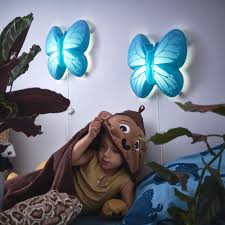 Upplyst Led Wall Lamp Butterfly Light Blue Ikea Butterfly Lighting Led Wall Lamp Night Light Kids