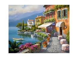 Sung kim was born in seoul, south korea, in 1960 to a south korean diplomat and moved to the united states in 1973 following his father's posting in tokyo. Seaside Bistro Cafe Art Print Sung Kim Art Com