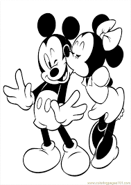 Mickey, minnie walking arm in arm. Minnie And Mickey Coloring Pages Coloring Home