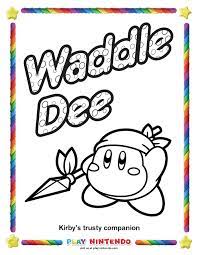Feet can be colored red, and the cheek blushes near his eyes can be given a rosy red tint in line with his appearance in the popular. Waddle Dee Coloring Page Now I Wanna Color Nintendo Coloring Pages Cool Coloring Pages Coloring Pages