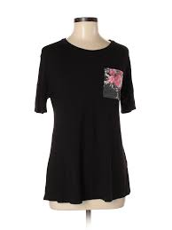 Details About 12pm By Mon Ami Women Black Short Sleeve T Shirt M