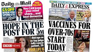 Get exclusive access to the latest stories, photos, and video as only tmz can. Newspaper Headlines Hope In The Post As 5 Million More Offered Jab Bbc News