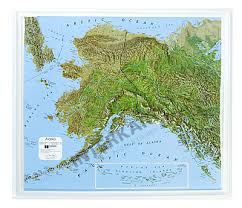 Lonely planet's guide to alaska. 3d Relief Map Alaska