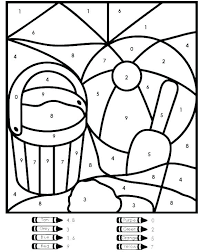 Easy Color By Number For Preschool And Kindergarten Kindergarten Colors Math Coloring Worksheets Summer Coloring Pages