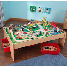 The total setup time is about 2.5 hours, the table setup takes about an hour and the top part hour and a half: Kidkraft Waterfall Mountain Train Set And Table Overstock 8233179