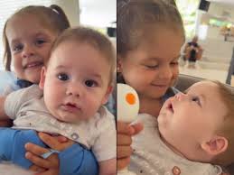 Virginia se derrete de amor ao deixar Maria Flor segurar José Leonardo no  colo