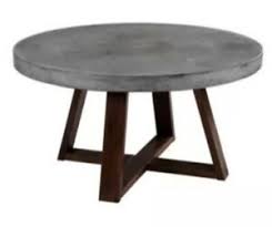 This coffee table makes a modern statement indoors or in protected outdoor spaces. Round Concrete Coffee Table Tas Oak Legs 900mm Dia X 450mm High Ebay