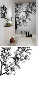 Black And White Flower Wall Mural Pin En Triana