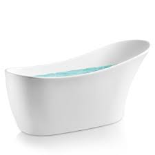 Information about home depot bathtubs purchasing new appliances and power tools the home depot provides products and services for all your home improvement. Akdy 63 In Acrylic Reversible Drain Oval Slipper Flatbottom Freestanding Bathtub In White Bt0077 The Home Depot