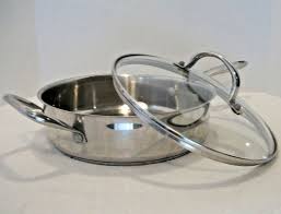 Wolfgang Puck Cafe Collection 10 Stainless Steel Saute Frying Pan W Glass Lid Wolfgangpuck Wolfgang Puck Saute 10 Things