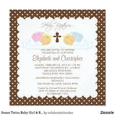 Sweet Twins Baby Girl Boy Holy Baptism Inviation Invitation Zazzle Com Twins Baby Girl Invitations Christening Invitations