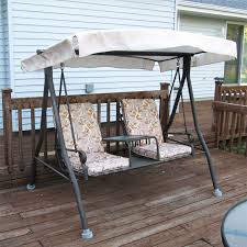 Menards 2 Seat Chair Style Sienna Swing Canopy And Cushion Replacement Wrought Iron Patio Furniture Metal Patio Furniture Replacement Canopy
