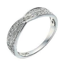 18ct White Gold Crossover 1 4 Carat Diamond Wedding Ring Product Number 9262903 Diamond Wedding Rings Crossover Engagement Ring Crossover Wedding Ring
