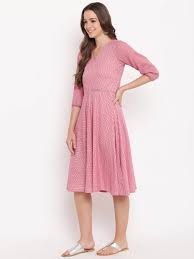 Buy Pink Floral Dobby Lace Dress Online In India In 2020 Lace Dress Cotton Lace Dresses