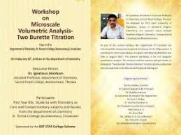 This is the basic principle of titration. Workshop On Micro Scale Volumetric Analysis St Teresa S College Autonomous