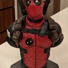Deadpool 3d printed bust +paint. 3d Print Of Deadpool Bust Remastered Supportless Edition By Pdepelteau