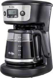 Mr Coffee 12 Cup Programmable Coffee Maker Strong Brew Selector And Reusable Coffee Filter Stainless Steel 2129927 Best Buy Reusable Coffee Filter Coffee Maker Mr Coffee Maker