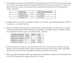 solved 5 upon admission the patient had a blood ph of 6