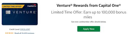 It earns miles that can be redeemed for a fixed value or transferred to get you potentially greater value with a wide variety of airline and hotel partners. New Capital One Venture Signup Offer 100 000 Points With 20 000 Spend Doctor Of Credit