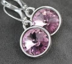 Alexandrite Earrings Light Purple Amethyst Birthstone Jewelry June Birthstone Earrings Swarovski Cr June Birth Stone White Pearl Jewelry Amethyst Birthstone
