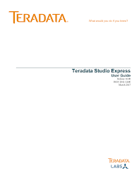Teradata Studio Express User Guide Manualzz