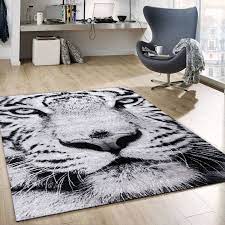 Der teppich ist aus 100% poyamid und hat eine digital print optik. Singapurs007 Teppich Schnee Tiger Katze Weiss Wild Grune Augen Vimoda Homestyle