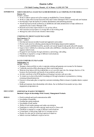 A strong hotel manager resume sample emphasizes leadership, previous managerial experience, organization, problem solving abilities, customer service orientation, and teamwork. Sales Corporate Manager Resume Samples Velvet Jobs