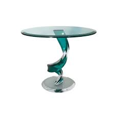 Haziza Lucite Glass Emerald Side Table Image 5 Of 5 Modern Glass Coffee Table Glass Round Dining Table Oval Glass Coffee Table