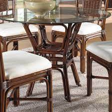 Have To Have It Hospitality Rattan Padre Island Rattan Amp Bamboo 42 In Round Dining Table With Beveled Glass Antiqu Round Dining Table Home Decor Dining