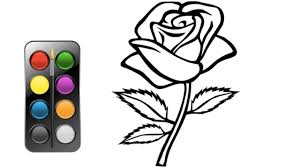 Rose Coloring And Drawing For Kids Flower Coloring Pages Kids Coloring Rose Drawings Flower Coloring Pages Drawing For Kids Flower Child