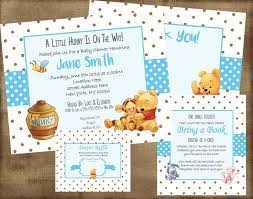 Winnie The Pooh Baby Shower Invitation Set Boy Pdf Kit Jpeg Baby Shower Invitations Baby Shower Card Box Trendy Baby Shower Themes
