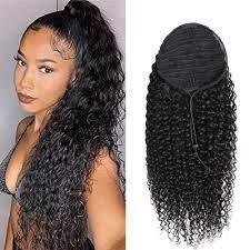 The hair is very soft and bouncy with little to no luster. Amazon Com Kbeth Human Hair Ponytail Extensions Yaki Afro Kinky Straight Curly Ponytail Wrap Drawstring Human Hair Natural Black Color Hairpiece With Clip In Binding Pony Tail 22 Inch Kinky Curly Beauty