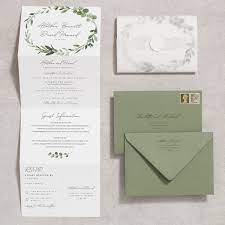 All In One Wedding Invitation Set Greenery Concertina Wedding Etsy Wedding Invitation Sets Invitation Set Wedding Invitations