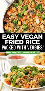 Vegan Fried Rice With Garlic Ginger Tofu Recipe In 2021 Vegan Dinner Recipes Easy Vegan Recipes Easy Easy Vegan Dinner