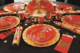 Chinese New Year Decorations Festive Table Decor Red Gold Table Setting Chinese New Year Party Chinese New Year Decorations Japanese Party