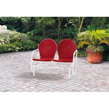 Get free shipping on qualified metal patio furniture or buy online pick up in store today in the outdoors department. Mainstays Outdoor Retro Metal Glider Red Seats 2 Walmart Com Walmart Com