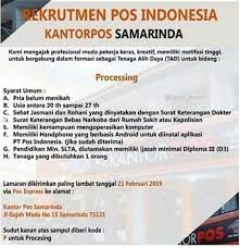 Hotel pegawai toko perawat photographer pramuniaga receptionist rekam medis sales salon satpam sekretaris spb spg staff gudang staff kantor staff lapangan staff. Lowongan Kerja Sma Pt Pos Indonesia Februari 2019 Rekrutmen Lowongan Kerja Bulan Juli 2021