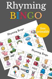 Active movement activities for preschoolers. Printable Rhyming Bingo Boards