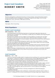 Start by looking at each. Lead Consultant Resume Samples Qwikresume