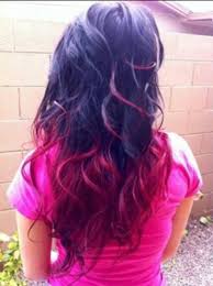 Deep Purple Hair With Hot Pink Tips Colored Hair Tips Purple Ombre Hair Hair