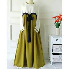 Download image more @ widiutami.com. Model Baju Gamis Warna Hijau Lemon Gamis Kombinasi