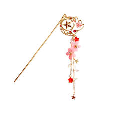 Sakura Cherry Blossom Japanese Hair Pin Hair Stick Gold Star Etsy Cherry Blossom Jewelry Japanese Hairstyle Hair Pins